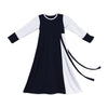 Baju Muslim Anak Perempuan Jersey Hitam Putih