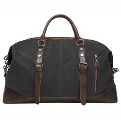ECOSUSI Vintage Canvas Sport Tote Gym Bag Overnight Shoulder Bag Weekend Travel Duffel Bag