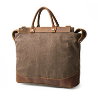 Canvas Laptop Briefcase Bag Computer Bag Hiking Bag Camping Bag Weekend Bag Fits Most 15.6 inch Laptop